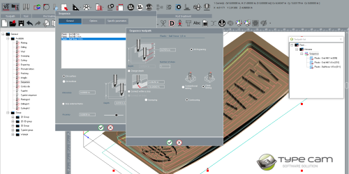 TYPE EDIT cutter and toolpath setting window