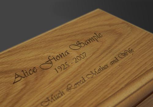 Personnalized wood engraved memorial plaque