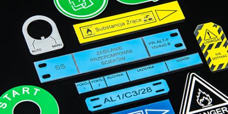 Multiple ID tags used for industrial safety, equipment labels and door signs