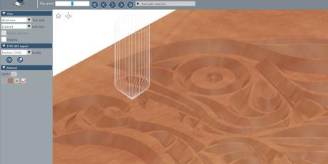Toolpath NC simulation for easy preview of machine work