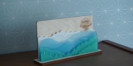 POP display with mountains