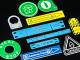 Multiple ID tags used for industrial safety, equipment labels and door signs